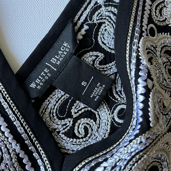 Embroidered Deep V-Neck Top from White House Black Market - Picture 3 of 7